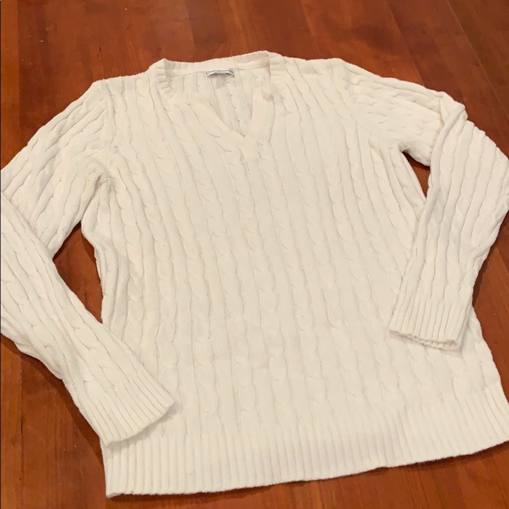 Croft and barrow white cable sweater